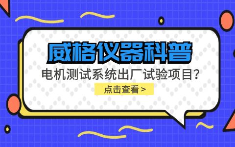 威格儀器-電機(jī)測(cè)試系統(tǒng)出廠試驗(yàn)項(xiàng)目有哪些？插圖