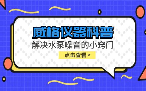 威格儀器-解決水泵噪音的小竅門插圖